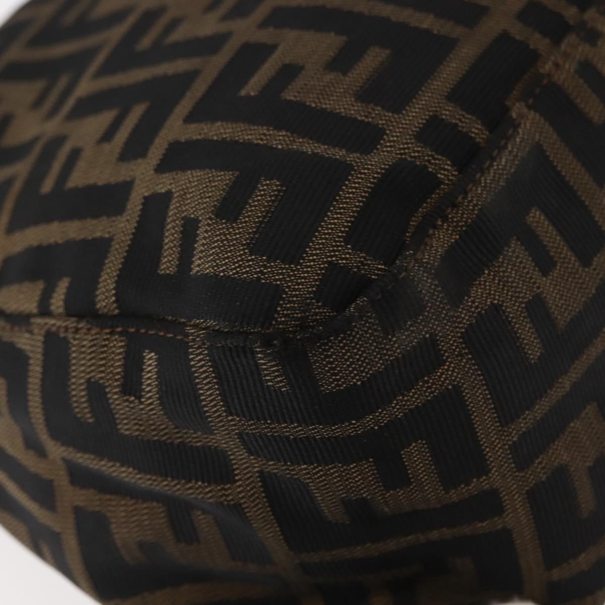 FENDI Mamma Baguette Shoulder Bag Zucca Canvas Black Brown Auth bs29947