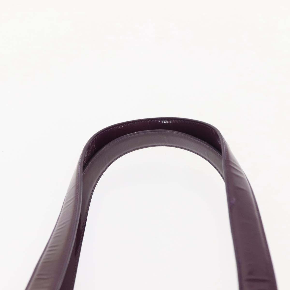 CHANEL Tote Bag Patent leather Purple Gold CC Auth bs29957