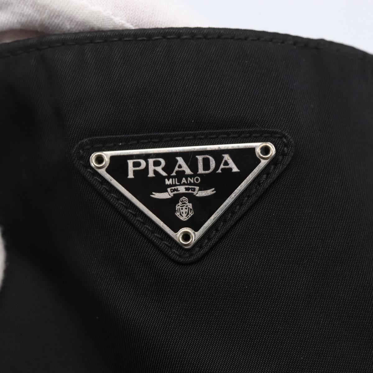 PRADA Shoulder Bag Nylon Black Silver Auth bs29964