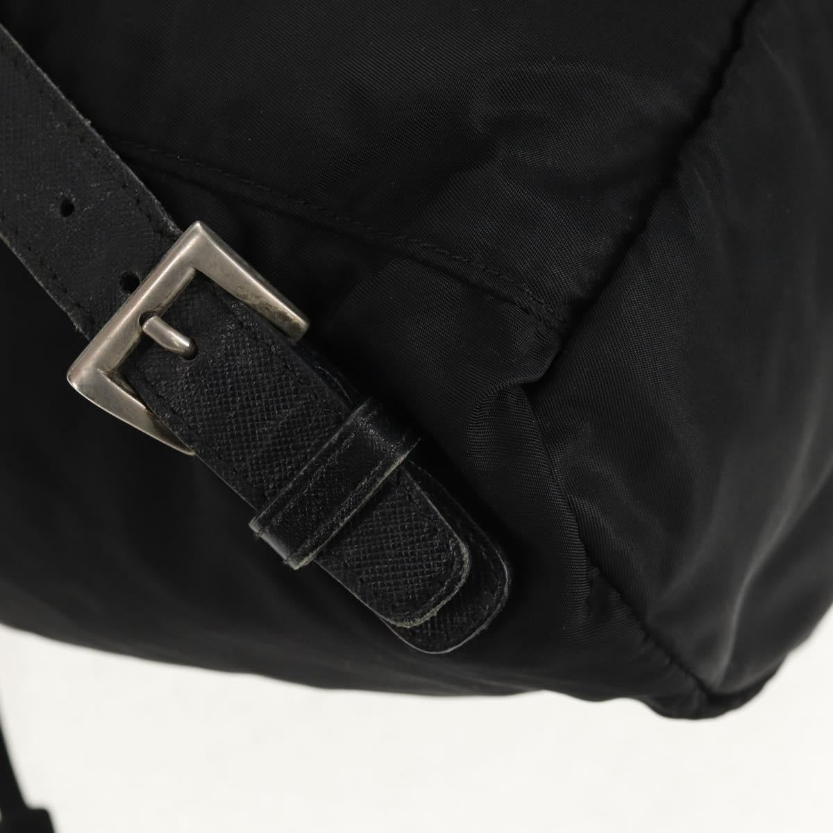PRADA Backpack Nylon Black Silver Auth bs29965