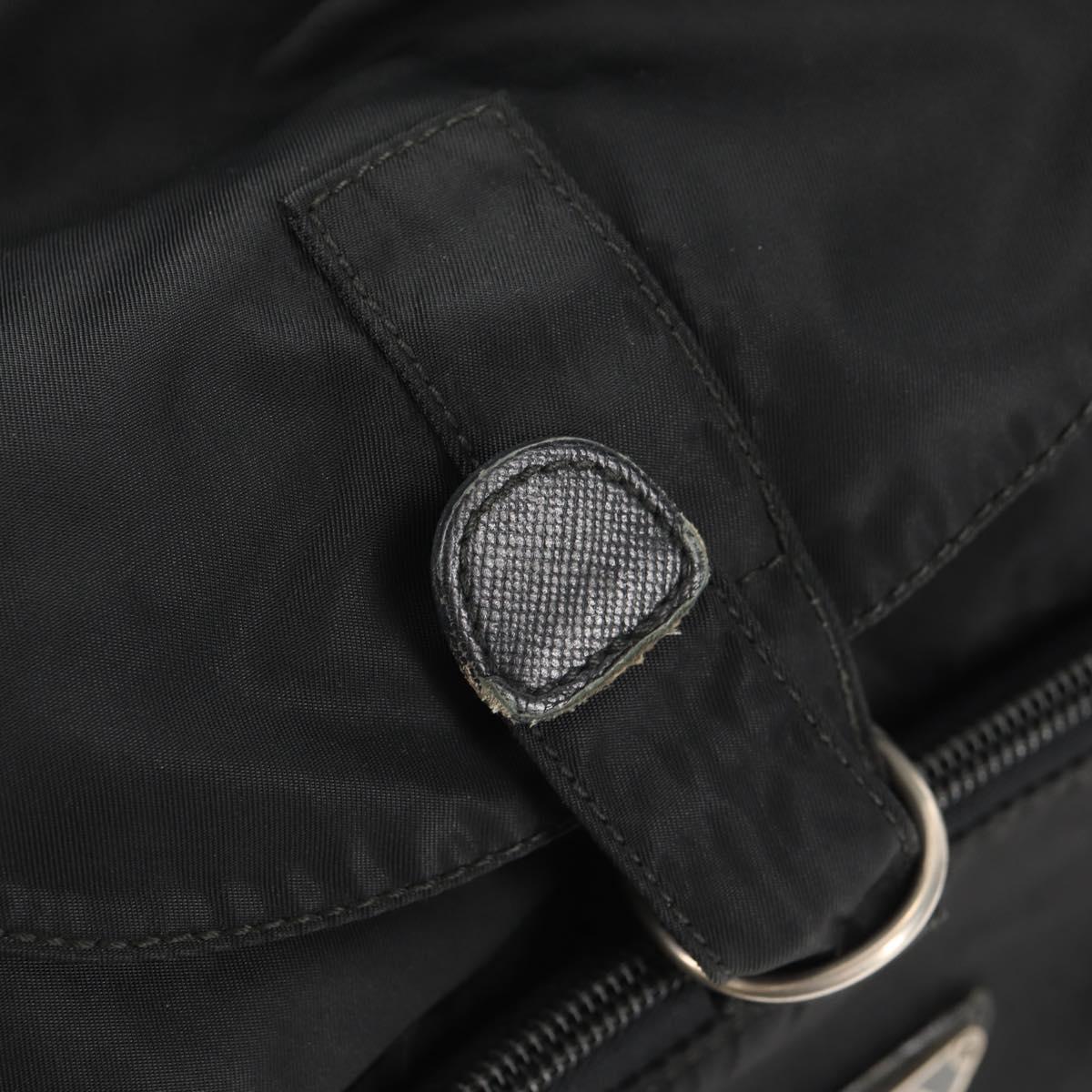 PRADA Backpack Nylon Black Silver Auth bs29965