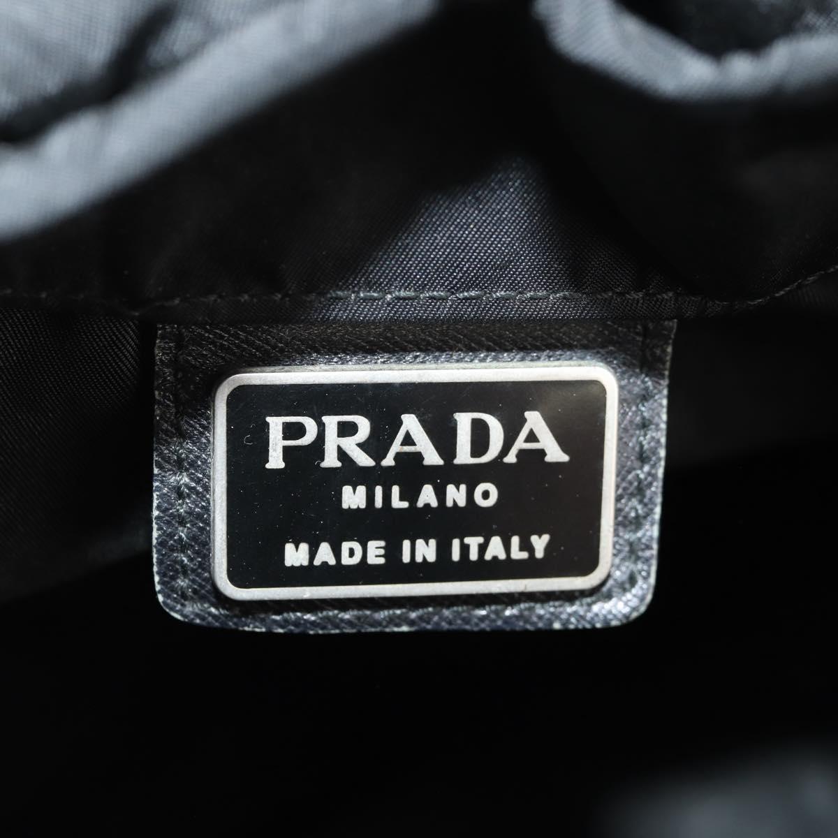 PRADA Backpack Nylon Black Silver Auth bs29965
