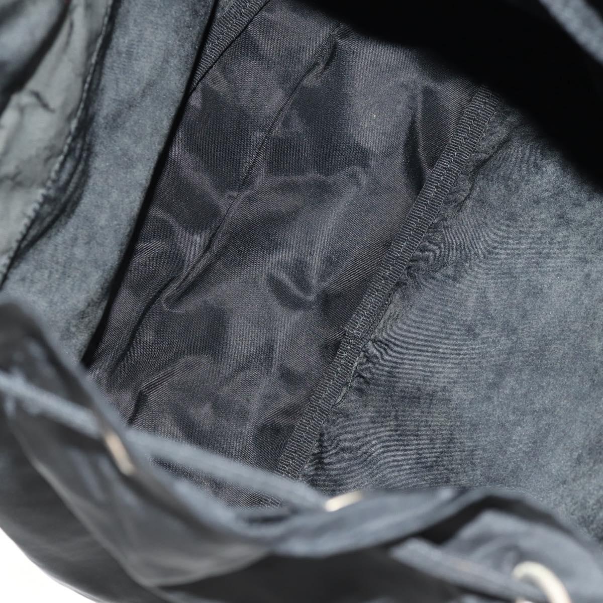 PRADA Backpack Nylon Black Silver Auth bs29965
