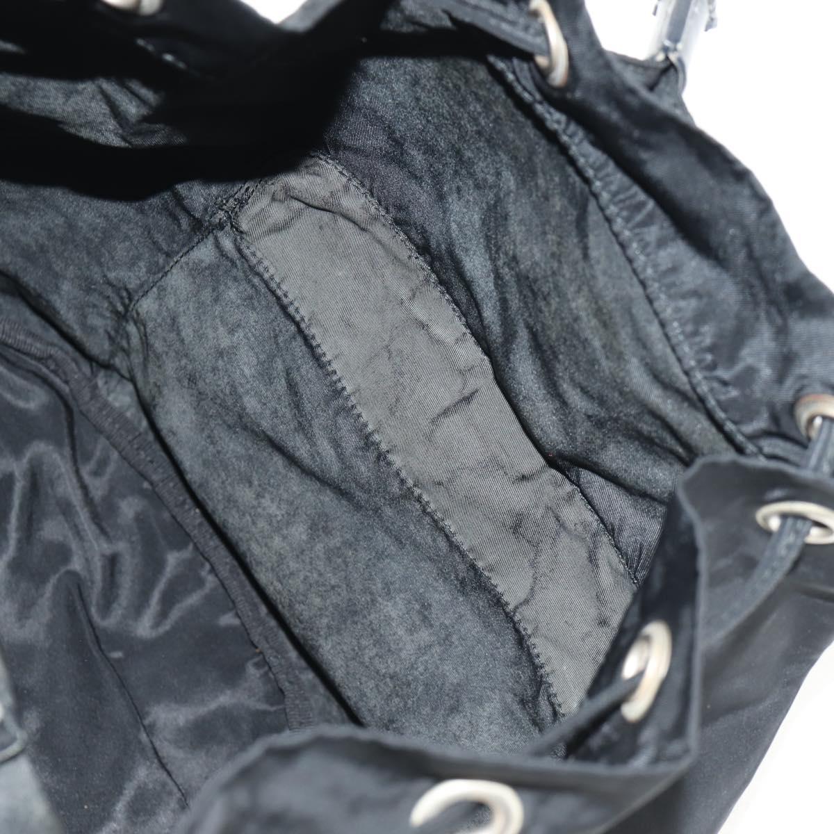 PRADA Backpack Nylon Black Silver Auth bs29965