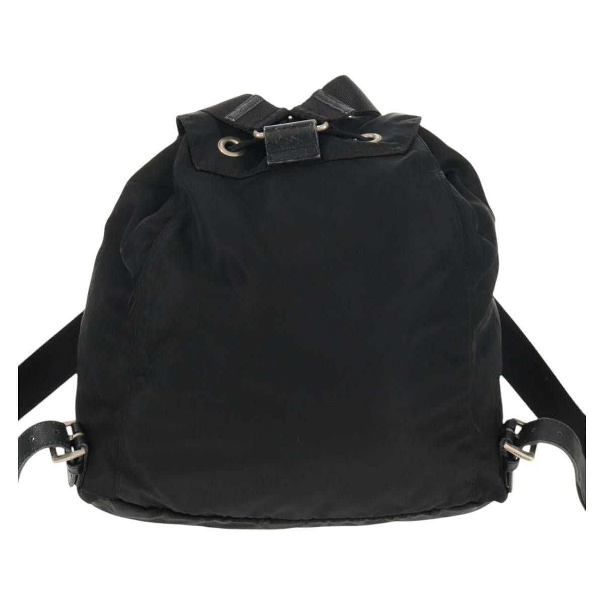PRADA Backpack Nylon Black Silver Auth bs29965