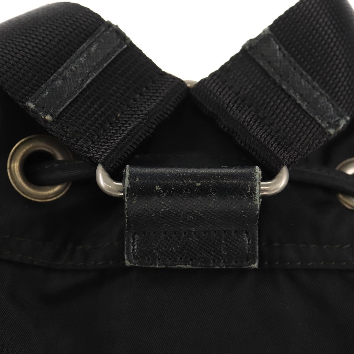 PRADA Backpack Nylon Black Silver Auth bs29965
