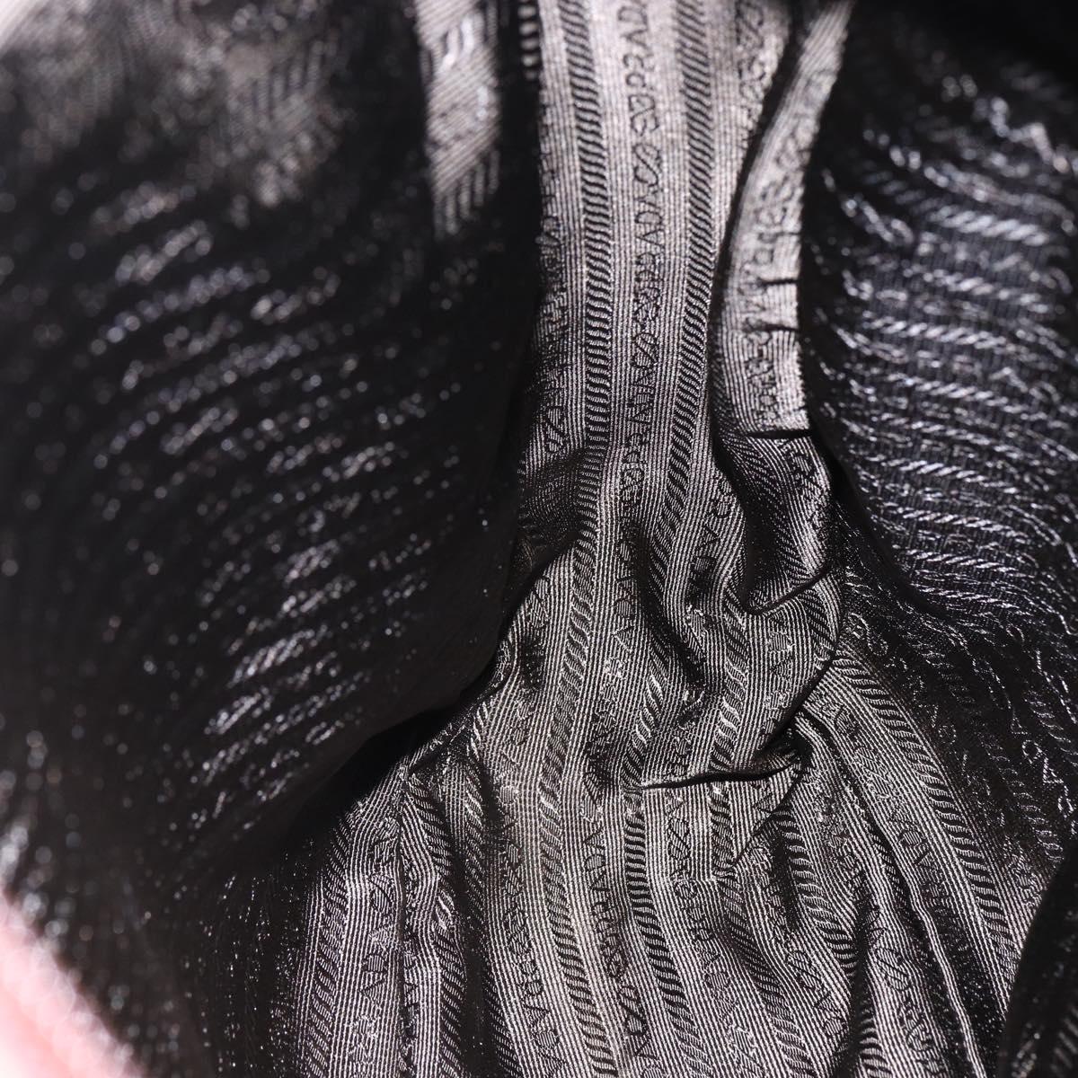 PRADA Tote Bag Nylon Khaki Silver Auth bs29971