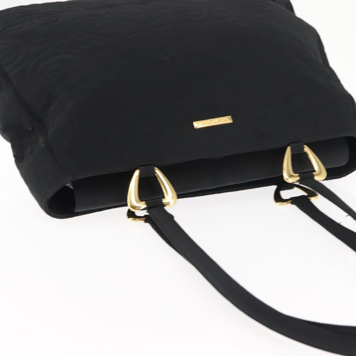 SAINT LAURENT Tote Bag Nylon Black Gold Auth bs29972
