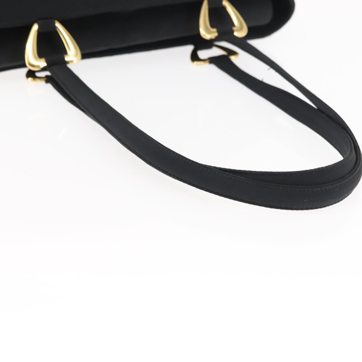 SAINT LAURENT Tote Bag Nylon Black Gold Auth bs29972