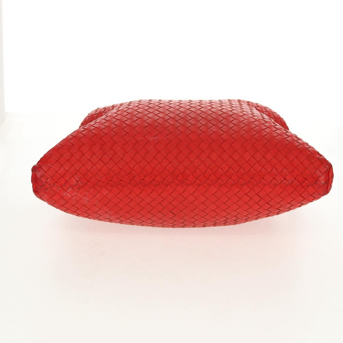 BOTTEGA VENETA INTRECCIATO Hand Bag Leather 2way Red Auth bs29977