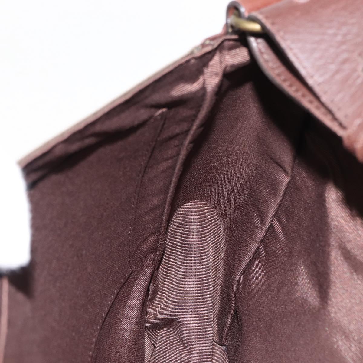 SAINT LAURENT Shoulder Bag Canvas Khaki Gold Auth bs29985