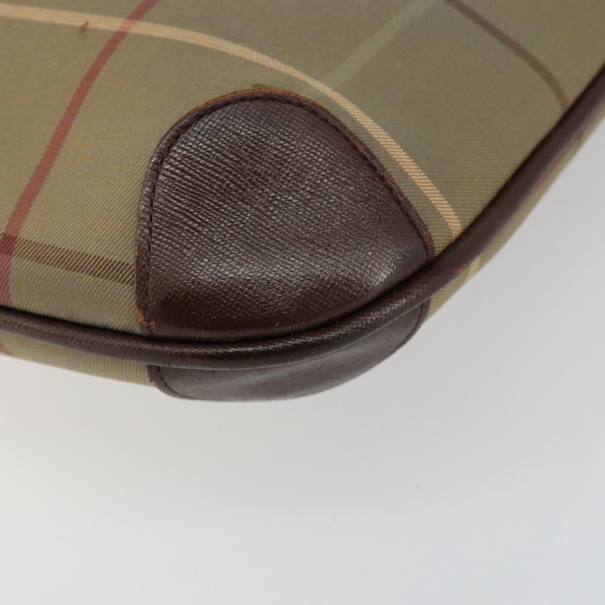 Burberrys Nova Check Tote Bag Canvas Beige Gold Auth bs29992