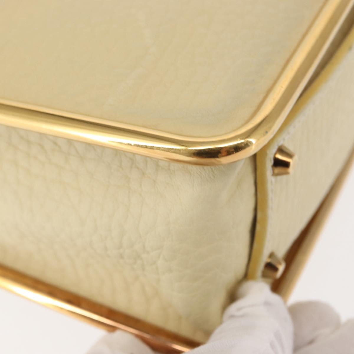 Chloe Sally Shoulder Bag Leather Beige Gold Auth bs29994