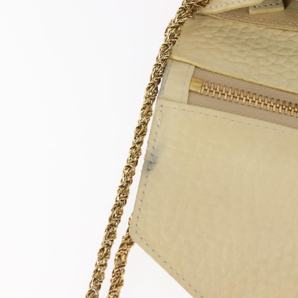 Chloe Sally Shoulder Bag Leather Beige Gold Auth bs29994