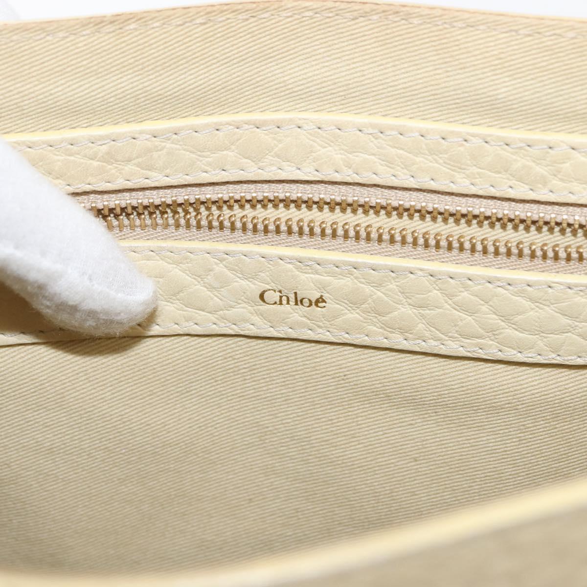 Chloe Sally Shoulder Bag Leather Beige Gold Auth bs29994