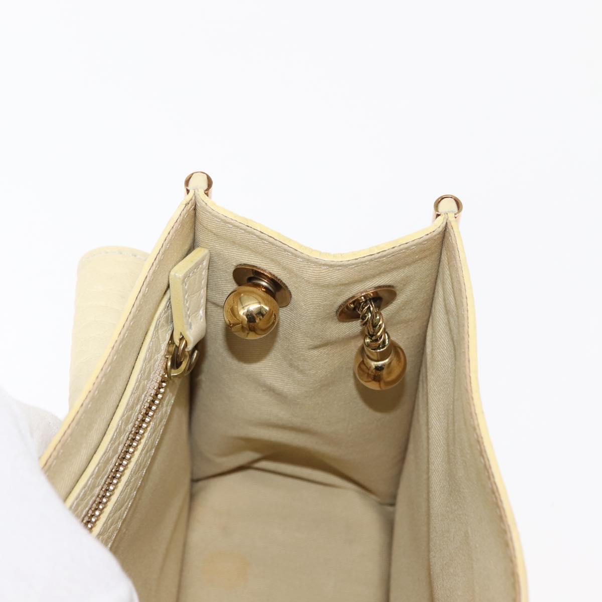 Chloe Sally Shoulder Bag Leather Beige Gold Auth bs29994