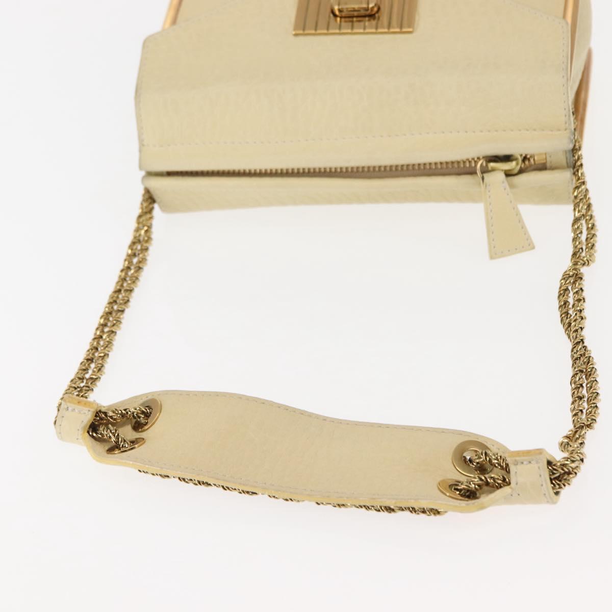 Chloe Sally Shoulder Bag Leather Beige Gold Auth bs29994
