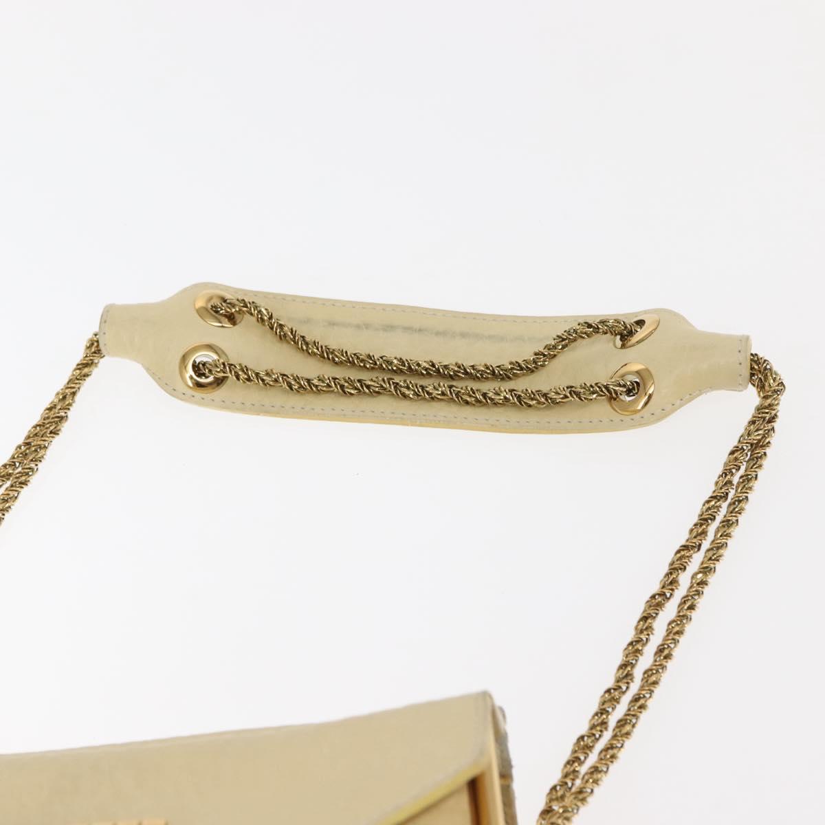 Chloe Sally Shoulder Bag Leather Beige Gold Auth bs29994