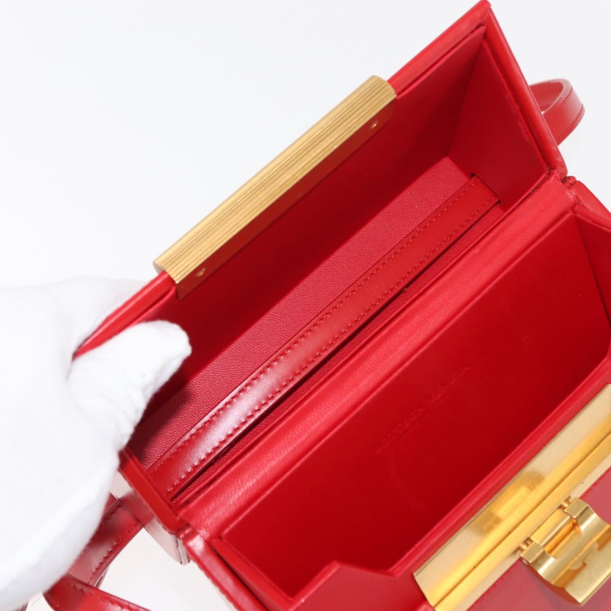 BOTTEGA VENETA Daisy Shoulder Bag Leather Red Gold Auth bs29995