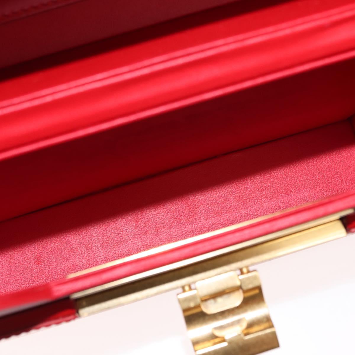 BOTTEGA VENETA Daisy Shoulder Bag Leather Red Gold Auth bs29995