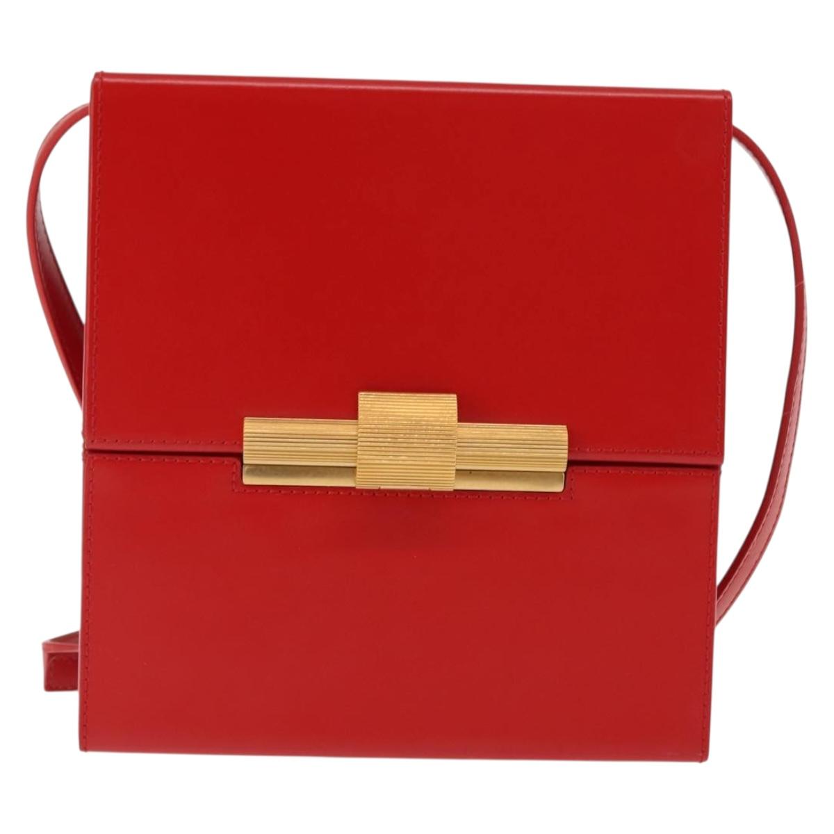 BOTTEGA VENETA Daisy Shoulder Bag Leather Red Gold Auth bs29995