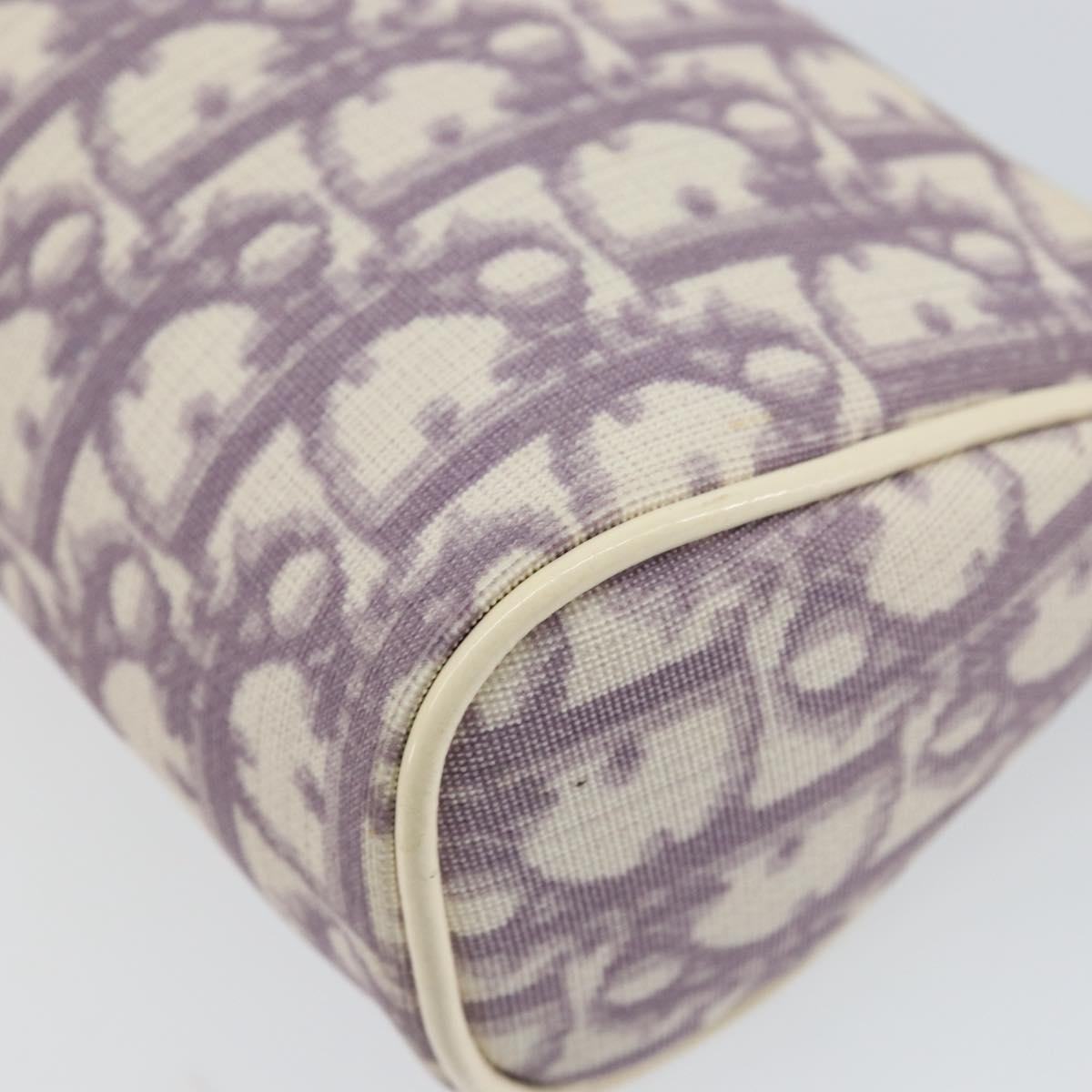 Christian Dior Trotter Canvas Pouch PVC Purple Silver Auth bs29999