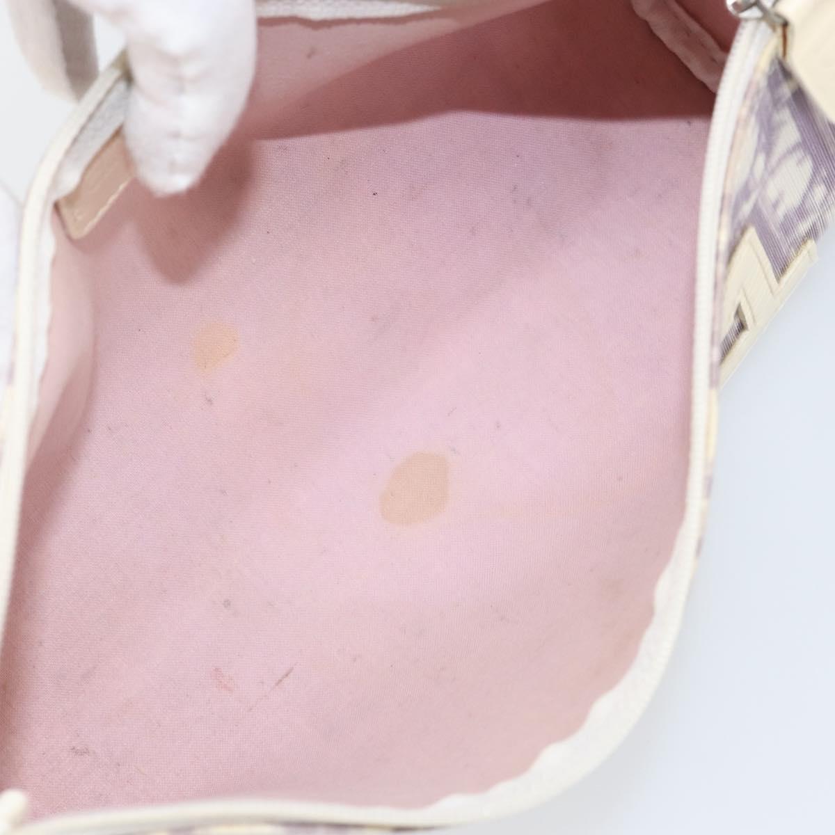 Christian Dior Trotter Canvas Pouch PVC Purple Silver Auth bs29999