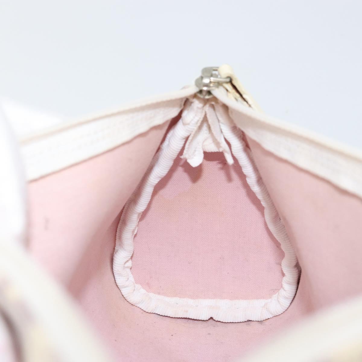 Christian Dior Trotter Canvas Pouch PVC Purple Silver Auth bs29999