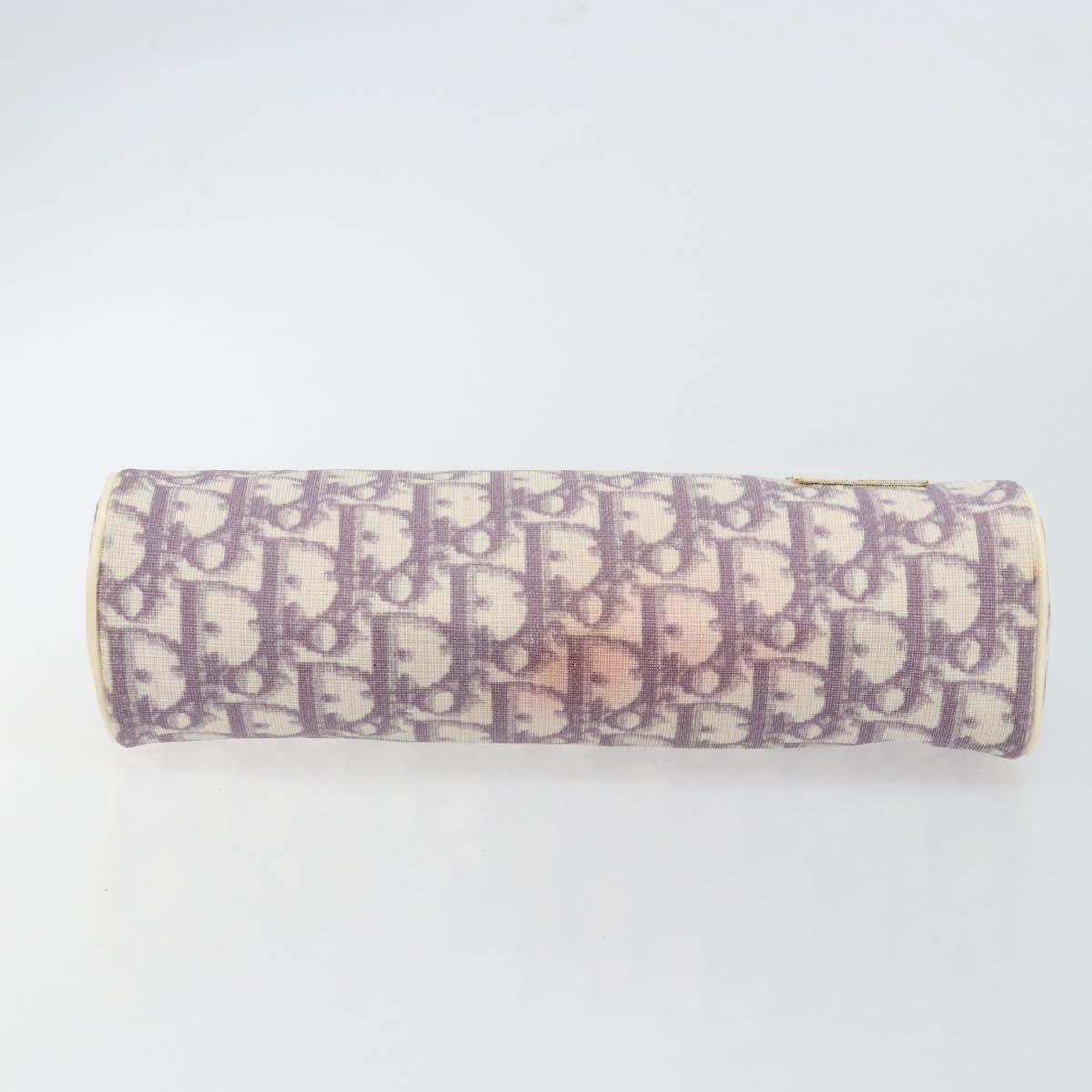 Christian Dior Trotter Canvas Pouch PVC Purple Silver Auth bs29999