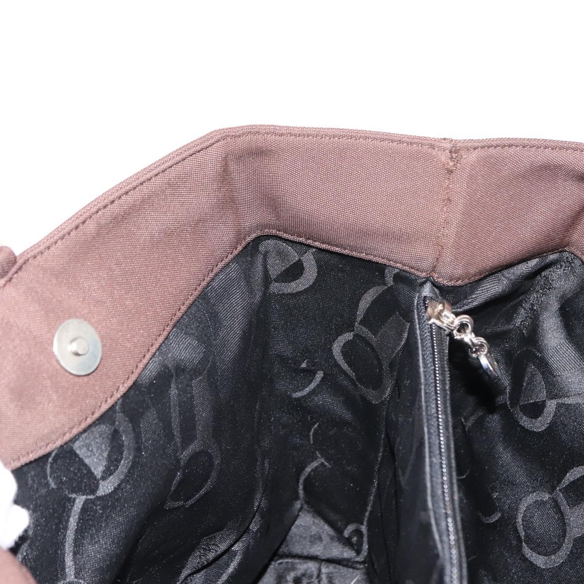 Salvatore Ferragamo Vala Tote Bag Canvas Brown Silver Auth bs30001