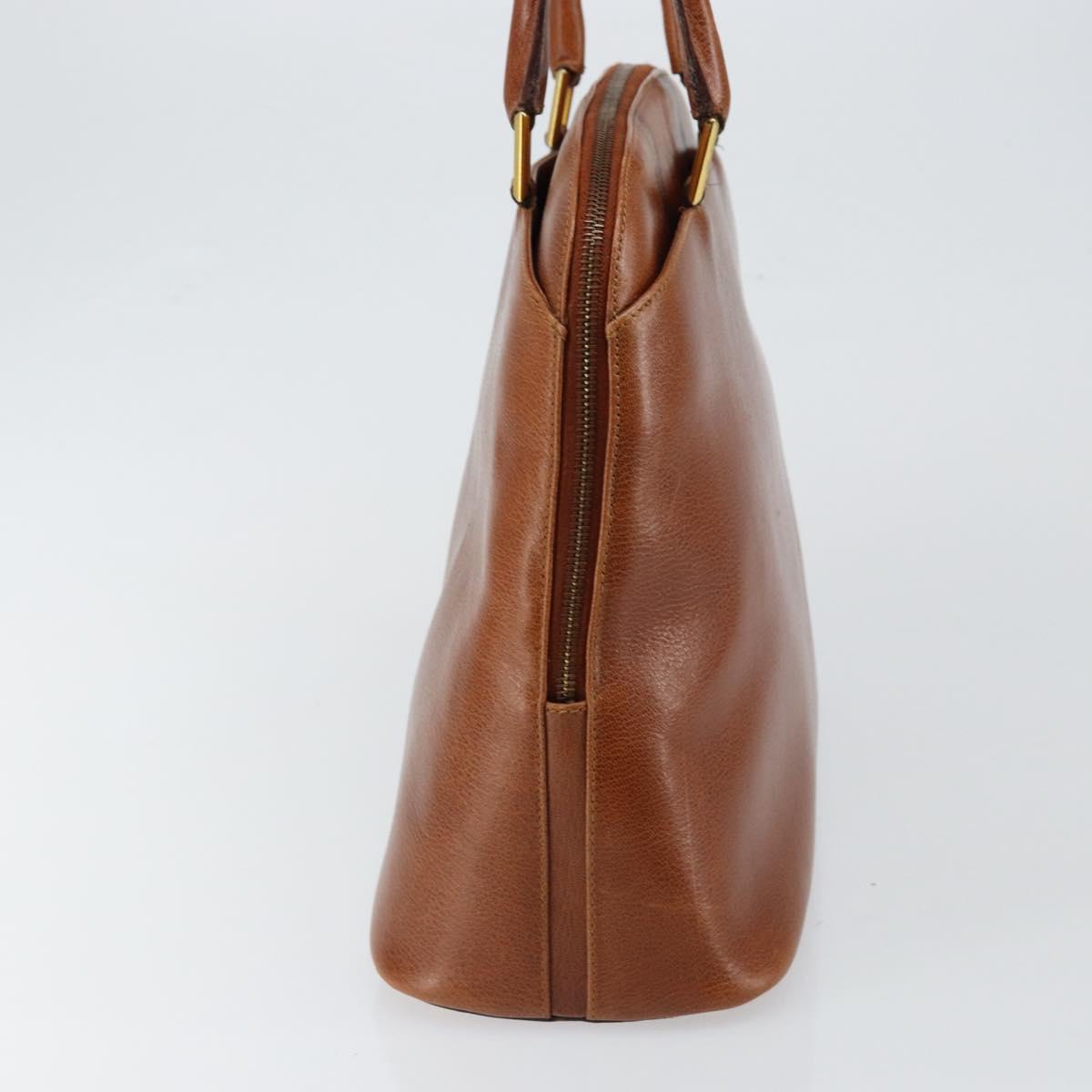 Salvatore Ferragamo Hand Bag Leather Brown Gold Auth bs30002