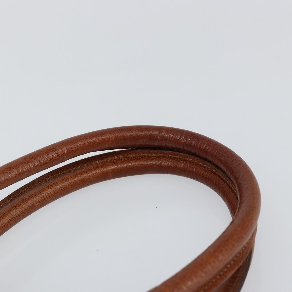 Salvatore Ferragamo Hand Bag Leather Brown Gold Auth bs30002