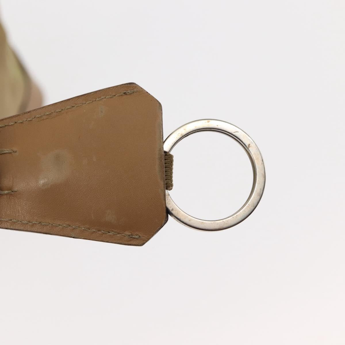 PRADA Shoulder Bag Nylon Leather Khaki Silver Auth bs30008