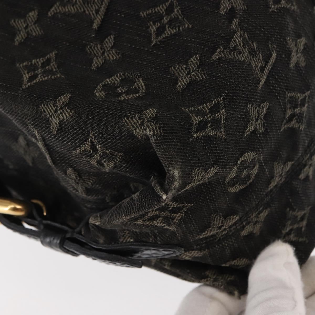 LOUIS VUITTON Monogram denim Neo Cabby MM Bag 2way Black M95351 LV Auth bs30011