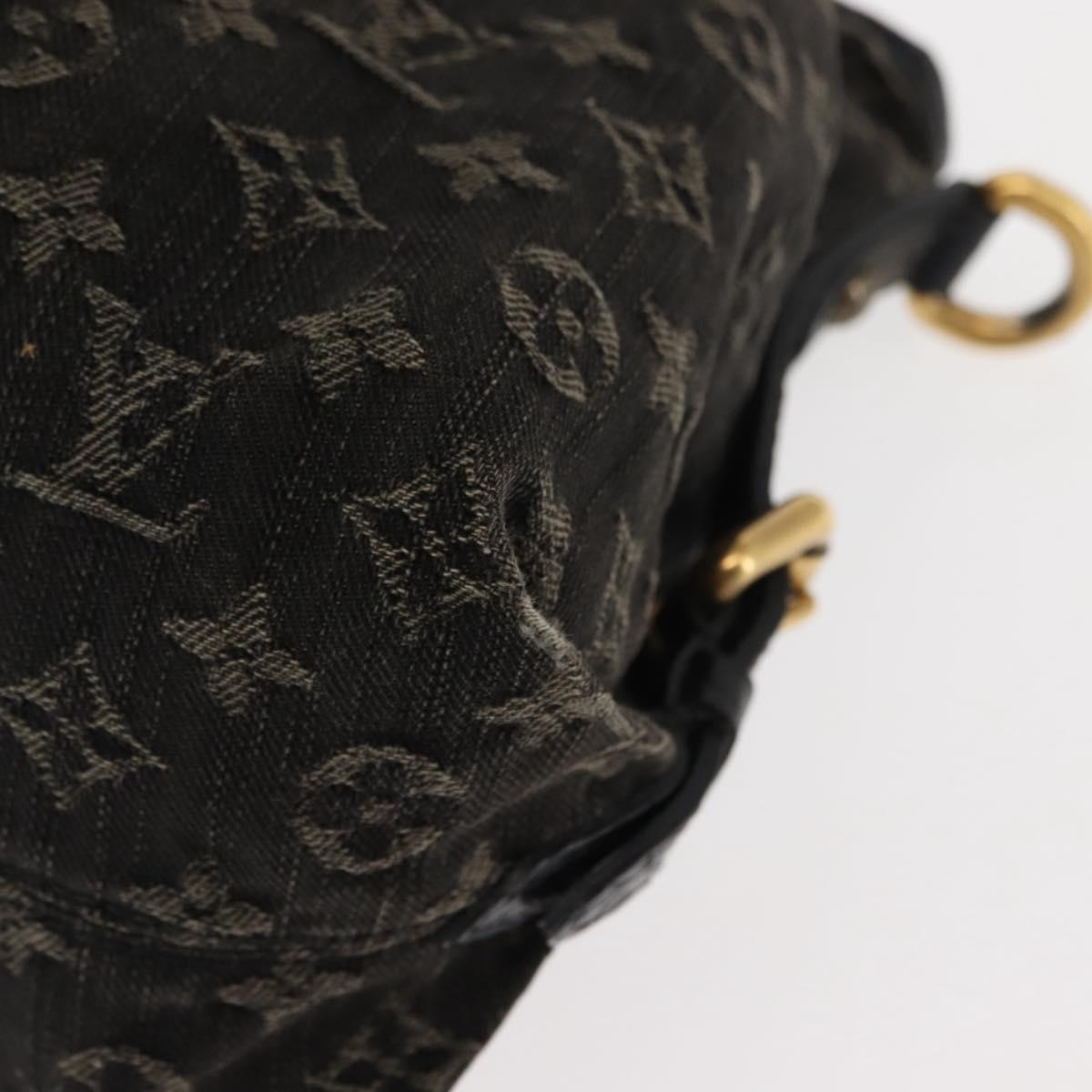 LOUIS VUITTON Monogram denim Neo Cabby MM Bag 2way Black M95351 LV Auth bs30011