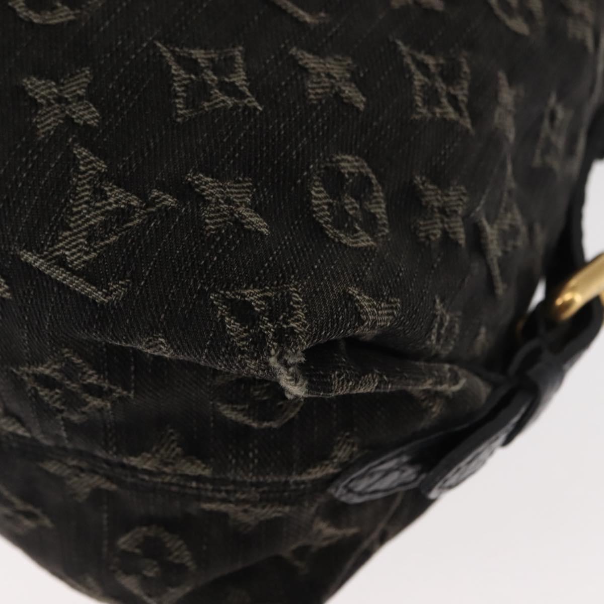 LOUIS VUITTON Monogram denim Neo Cabby MM Bag 2way Black M95351 LV Auth bs30011
