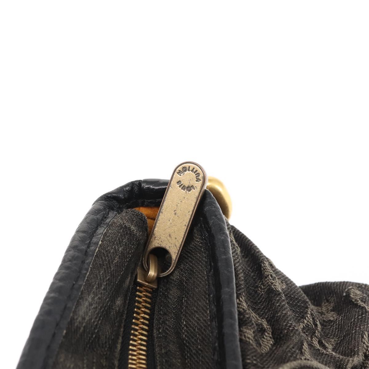 LOUIS VUITTON Monogram denim Neo Cabby MM Bag 2way Black M95351 LV Auth bs30011