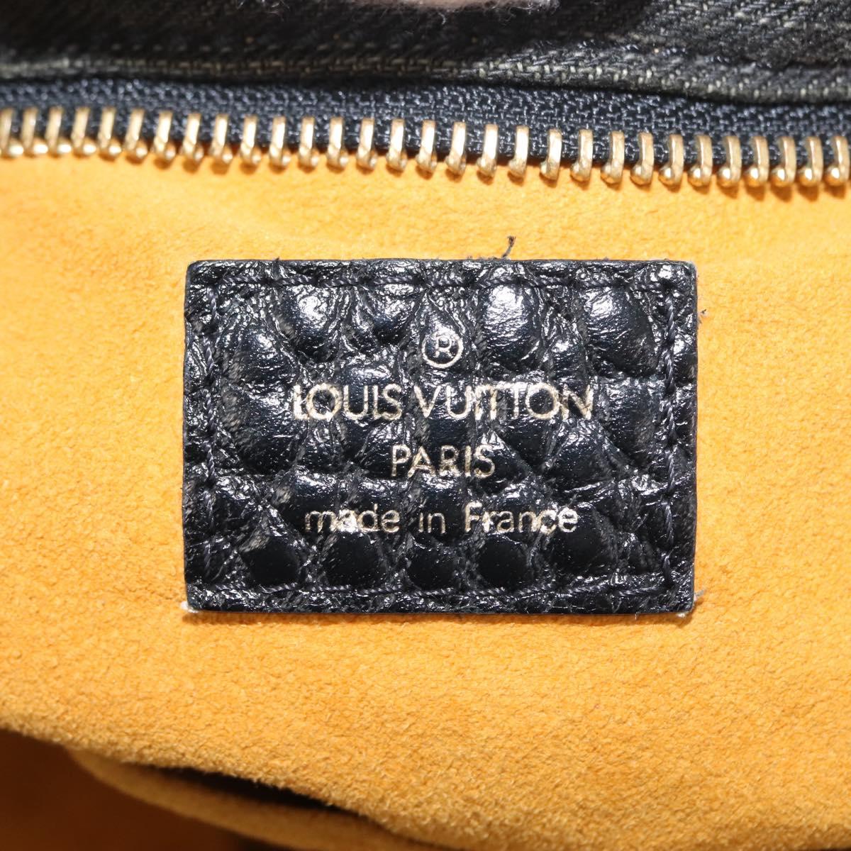 LOUIS VUITTON Monogram denim Neo Cabby MM Bag 2way Black M95351 LV Auth bs30011
