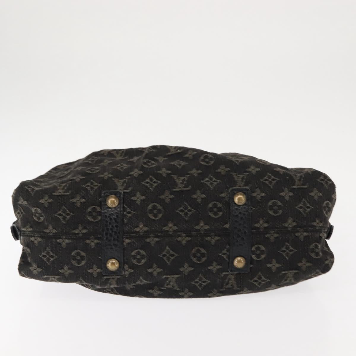 LOUIS VUITTON Monogram denim Neo Cabby MM Bag 2way Black M95351 LV Auth bs30011