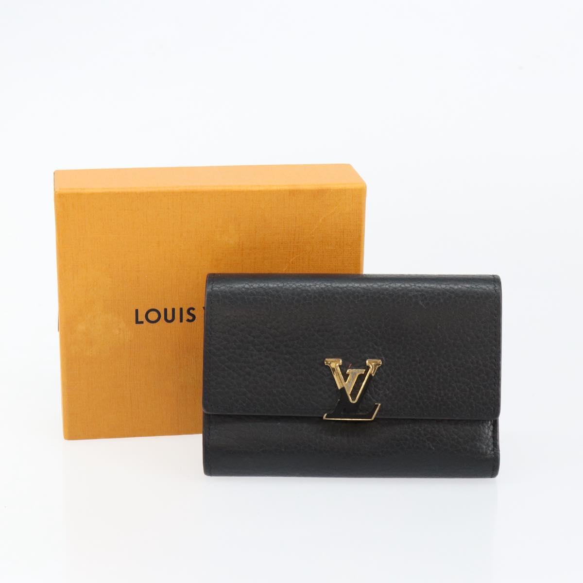 LOUIS VUITTON Portefeuille Capucines Wallet Leather Black M62157 LV Auth bs30017