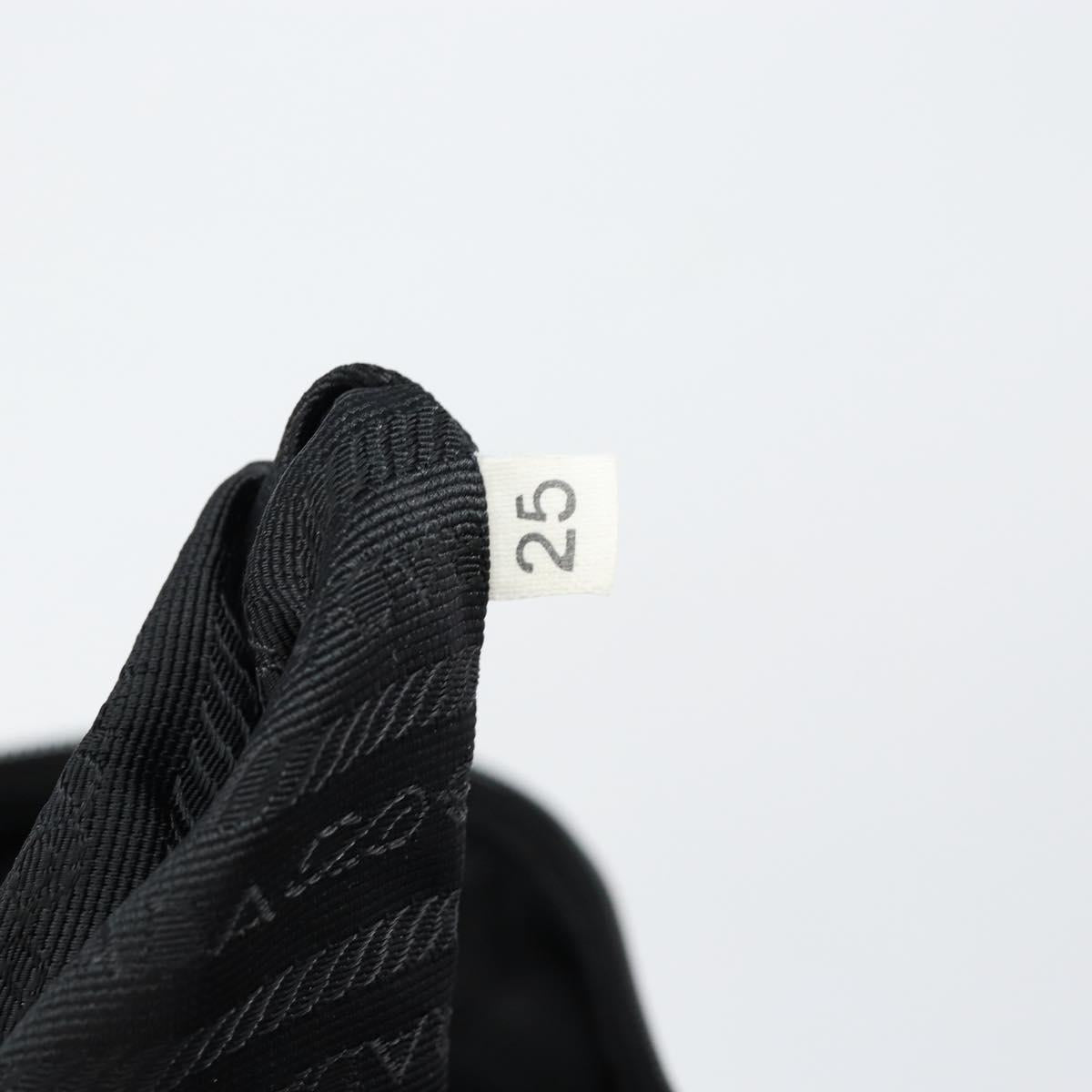 PRADA Tote Bag Nylon Black Silver Auth bs30018