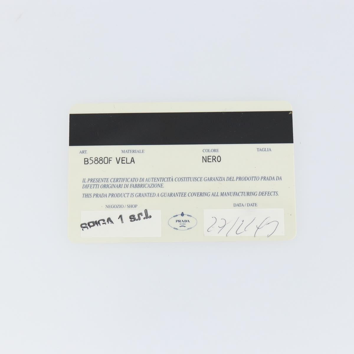 PRADA Tote Bag Nylon Black Silver Auth bs30018