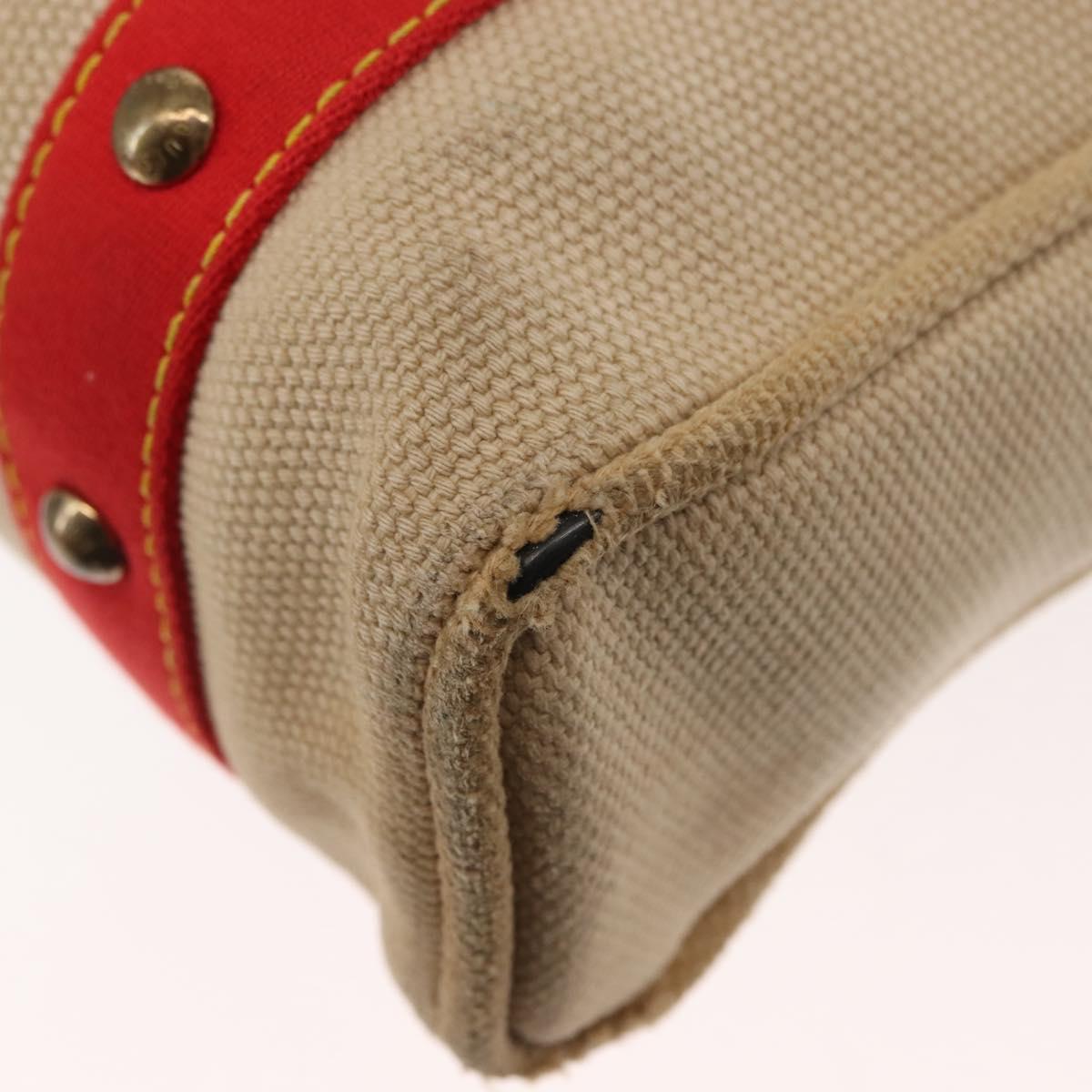 LOUIS VUITTON Antigua Cabas MM Tote Bag Beige Red M40035 LV Auth bs30019