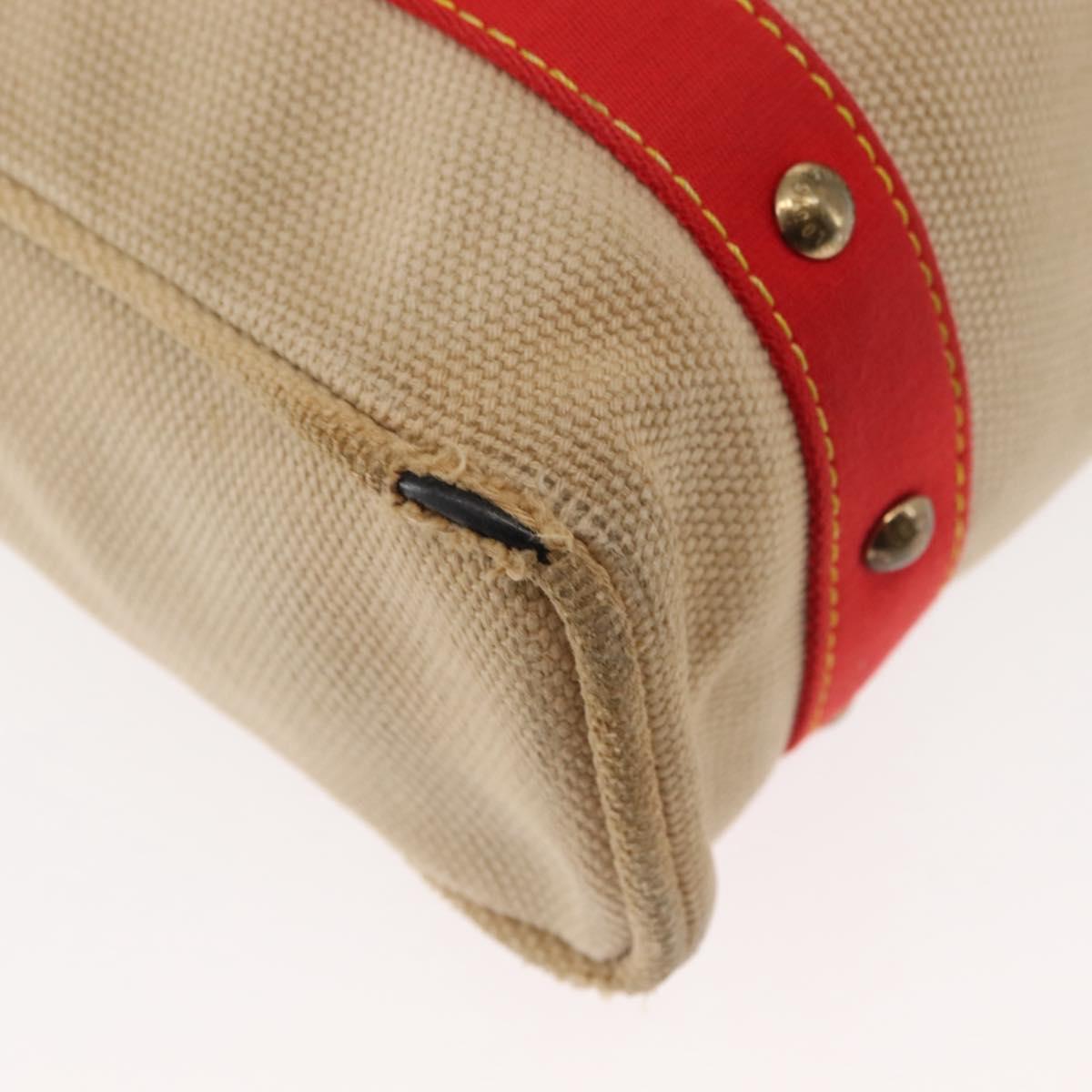 LOUIS VUITTON Antigua Cabas MM Tote Bag Beige Red M40035 LV Auth bs30019