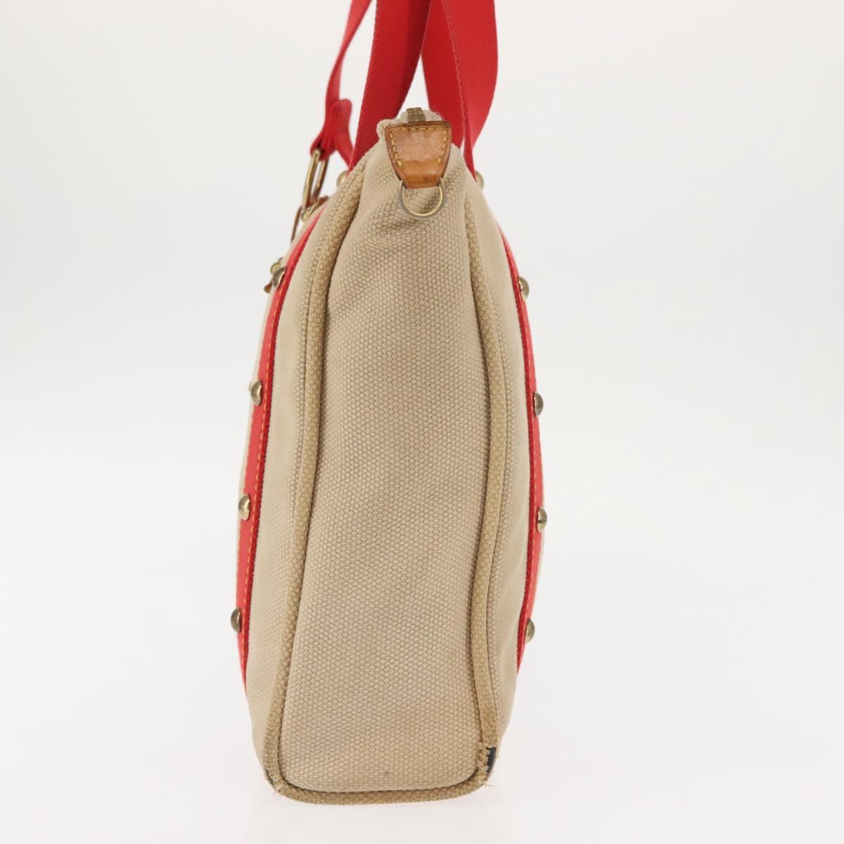 LOUIS VUITTON Antigua Cabas MM Tote Bag Beige Red M40035 LV Auth bs30019