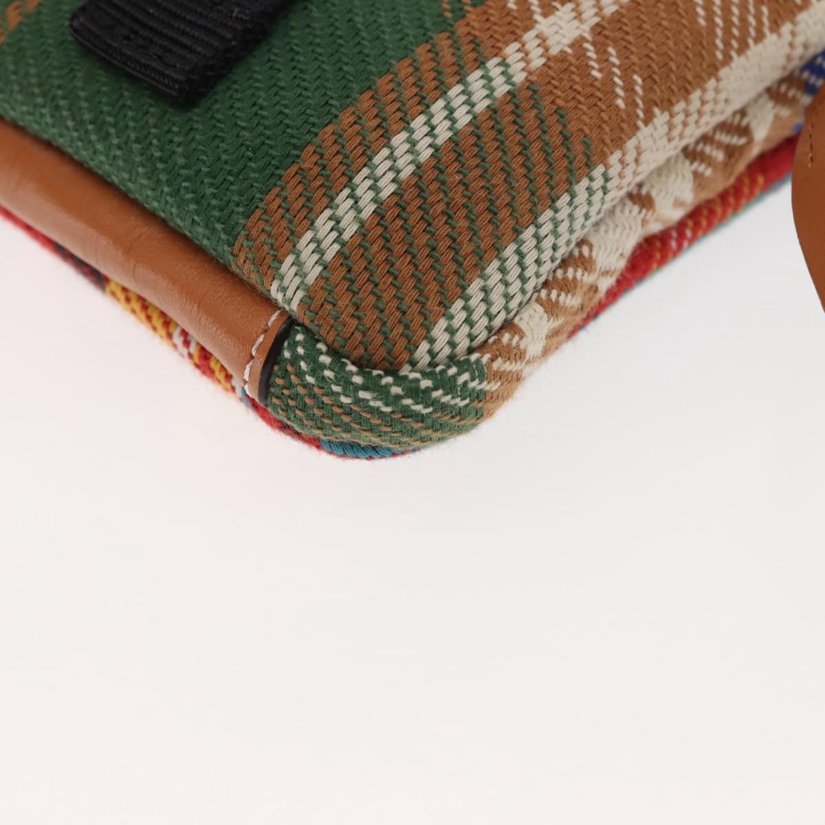 LOEWE Nature Shoulder Bag Canvas Multicolor Silver Auth bs30021