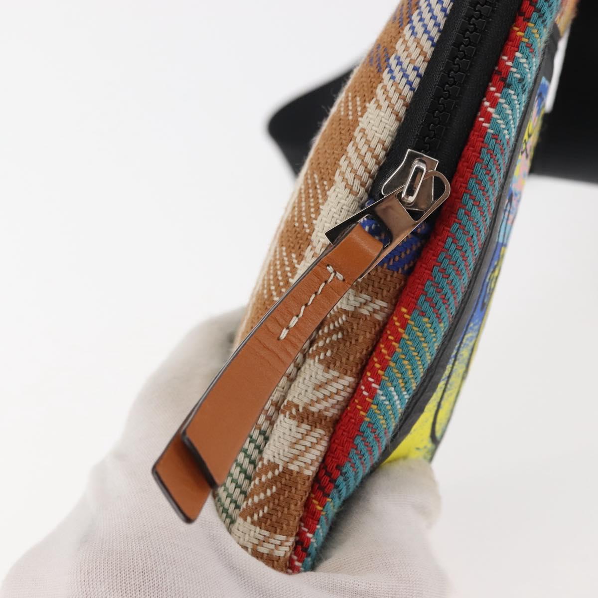 LOEWE Nature Shoulder Bag Canvas Multicolor Silver Auth bs30021