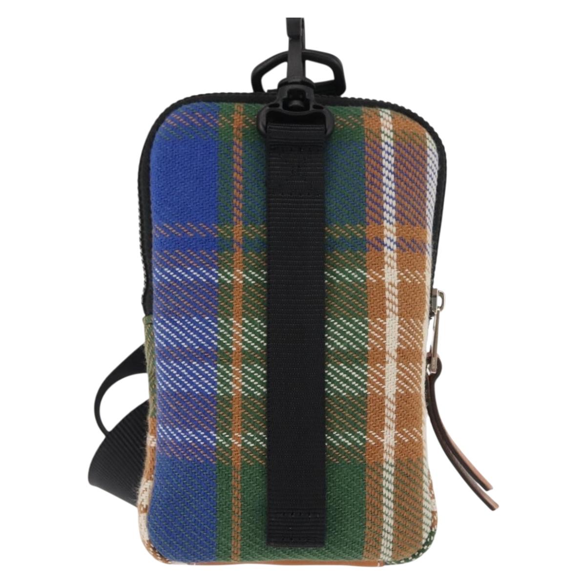 LOEWE Nature Shoulder Bag Canvas Multicolor Silver Auth bs30021