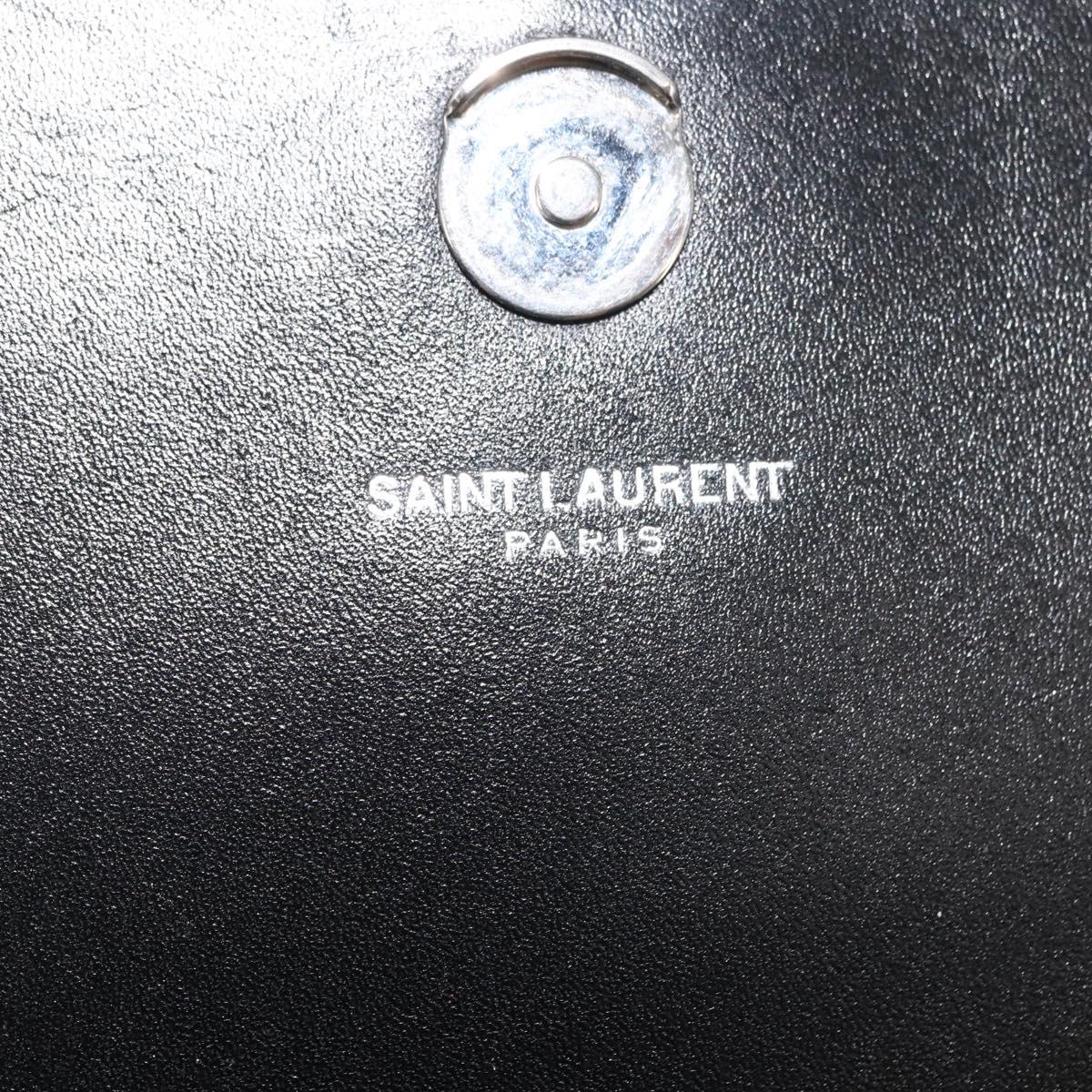 SAINT LAURENT Kate Tassel Chain Shoulder Bag Leather Black Silver Auth bs30026