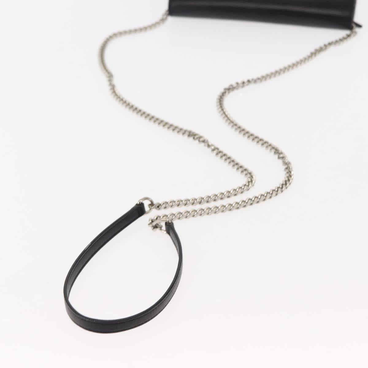 SAINT LAURENT Kate Tassel Chain Shoulder Bag Leather Black Silver Auth bs30026